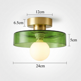 Loftlampe i glas og kobber – dæmpbar bauhaus plafond med 3-farveskift