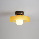 Loftlampe i glas og kobber – dæmpbar bauhaus plafond med 3-farveskift