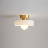Loftlampe i glas og kobber – dæmpbar bauhaus plafond med 3-farveskift
