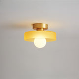 Loftlampe i glas og kobber – dæmpbar bauhaus plafond med 3-farveskift
