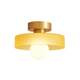 Loftlampe i glas og kobber – dæmpbar bauhaus plafond med 3-farveskift