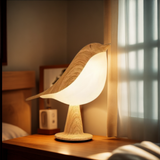 Natlampe formet som en fugl – trådløs touchlampe med varmt lys