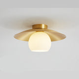 Loftlampe med messingkappe i guld – semi-plafond