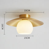 Loftlampe med messingkappe i guld – semi-plafond