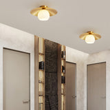 Loftlampe med messingkappe i guld – semi-plafond