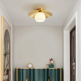Loftlampe med messingkappe i guld – semi-plafond