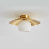 Loftlampe med messingkappe i guld – semi-plafond