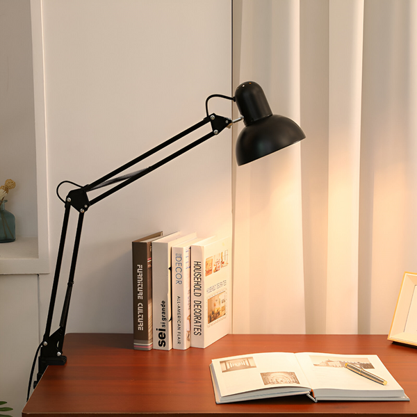 Skrivebordslampe med klemme – justerbar arbejdslampe med lang arm
