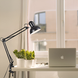 Skrivebordslampe med klemme – justerbar arbejdslampe med lang arm