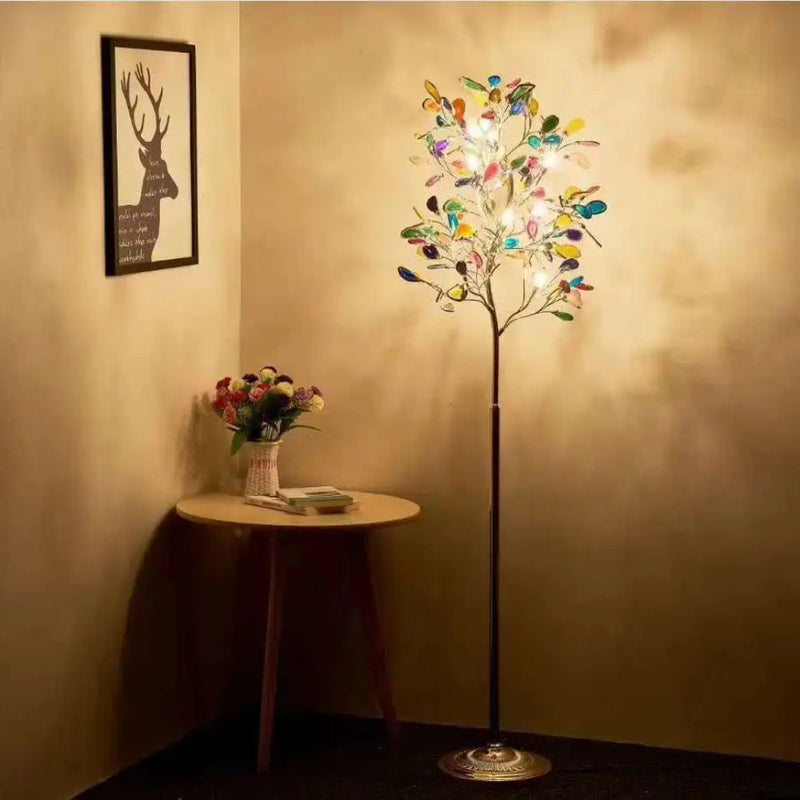 Gulvlampe med agatsten og grenform – standerlampe