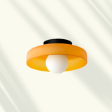 Loftlampe i farvet glas – moderne plafond i seks farver
