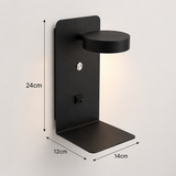 LED-væglampe med USB-port – moderne væglampe med varmt lys til soveværelset