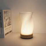 Bordlampe med bølgeformet skærm – moderne dæmpbar bordbelysning