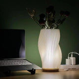 Bordlampe med bølgeformet skærm – moderne dæmpbar bordbelysning