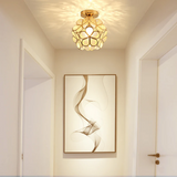 Loftlampe i glas med blomsterform – dekorativ plafond til stuen