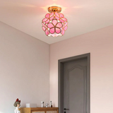 Loftlampe i glas med blomsterform – dekorativ plafond til stuen