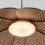 LED-rattanpendel med bladmotiv – hængelampe