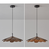 LED-rattanpendel med bladmotiv – hængelampe