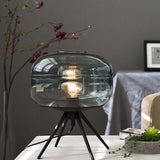 Designer-bordlampe med glasskærm – moderne