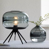 Designer-bordlampe med glasskærm – moderne