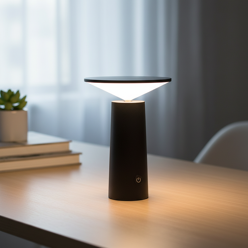 Bordlampe med drejeligt hoved – trådløs dæmpbar bordbelysning