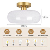 Loftlampe i glas – semi-plafond