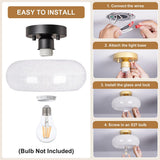 Loftlampe i glas – semi-plafond