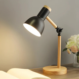 Bordlampe i træ med justerbar skærm – macaron-bordlampe i fire farver