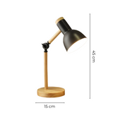 Bordlampe i træ med justerbar skærm – macaron-bordlampe i fire farver