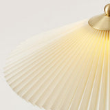 Bordlampe med plisseret skærm – midcentury