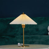 Bordlampe med plisseret skærm – midcentury