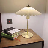 Bordlampe med plisseret skærm – midcentury