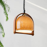 Glaspendel med orange kugle – midcentury hængelampe