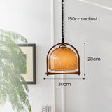 Glaspendel med orange kugle – midcentury hængelampe