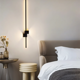 Væglampe i aflang form – minimalistisk LED-belysning til stuen