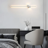 Væglampe i aflang form – minimalistisk LED-belysning til stuen