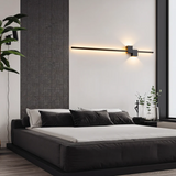 Væglampe i aflang form – minimalistisk LED-belysning til stuen