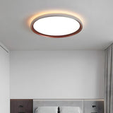 LED-loftlampe i brun – minimalistisk rund loftbelysning til soveværelset