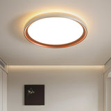 LED-loftlampe i brun – minimalistisk rund loftbelysning til soveværelset