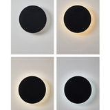 LED-væglampe i metal – minimalistisk rund udendørs vægbelysning