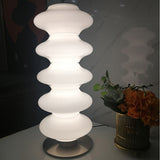 Designer-bordlampe i hvidt glas – moderne