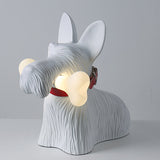 Bordlampe i resin formet som en hund – moderne