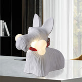 Bordlampe i resin formet som en hund – moderne