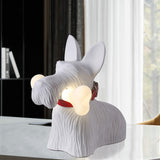 Bordlampe i resin formet som en hund – moderne