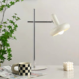 Bordlampe i hvidt glas med skiveform – moderne