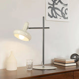Bordlampe i hvidt glas med skiveform – moderne