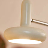 Bordlampe i hvidt glas med skiveform – moderne