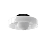 Loftlampe i glas med skiveform – moderne væg- og loftbelysning
