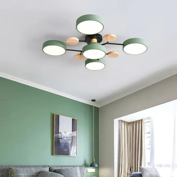 Lysekrone med grenform – skandinavisk LED-loftlampe til stuen