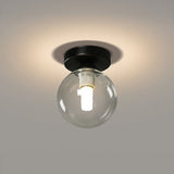 Loftlampe med glaskugle – nordisk loftbelysning